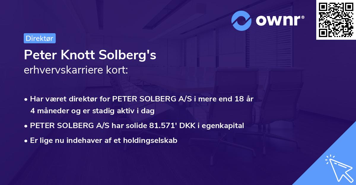 Peter Knott Solberg's erhvervskarriere kort