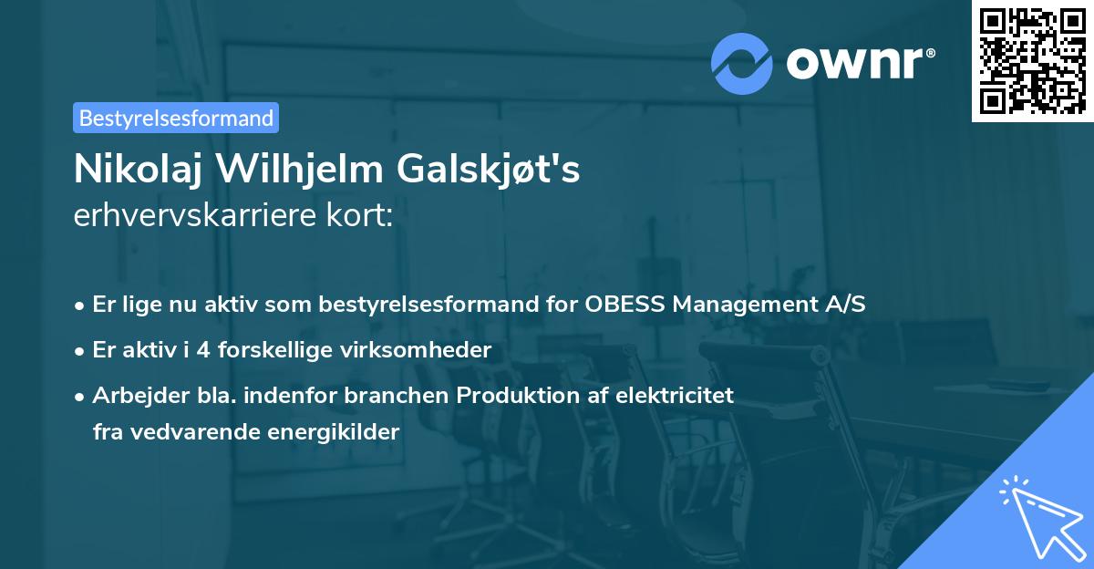 Nikolaj Wilhjelm Galskjøt's erhvervskarriere kort