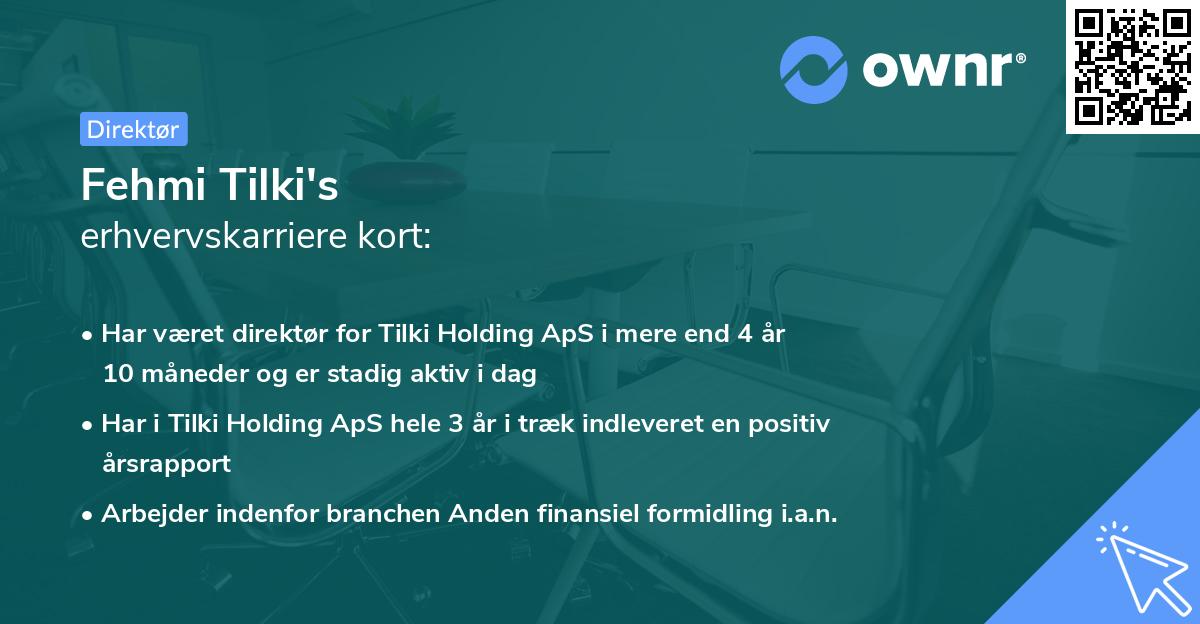 Fehmi Tilki's erhvervskarriere kort
