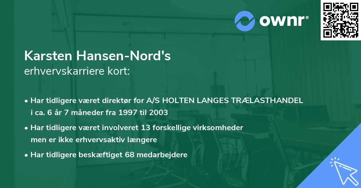 Karsten Hansen-Nord's erhvervskarriere kort