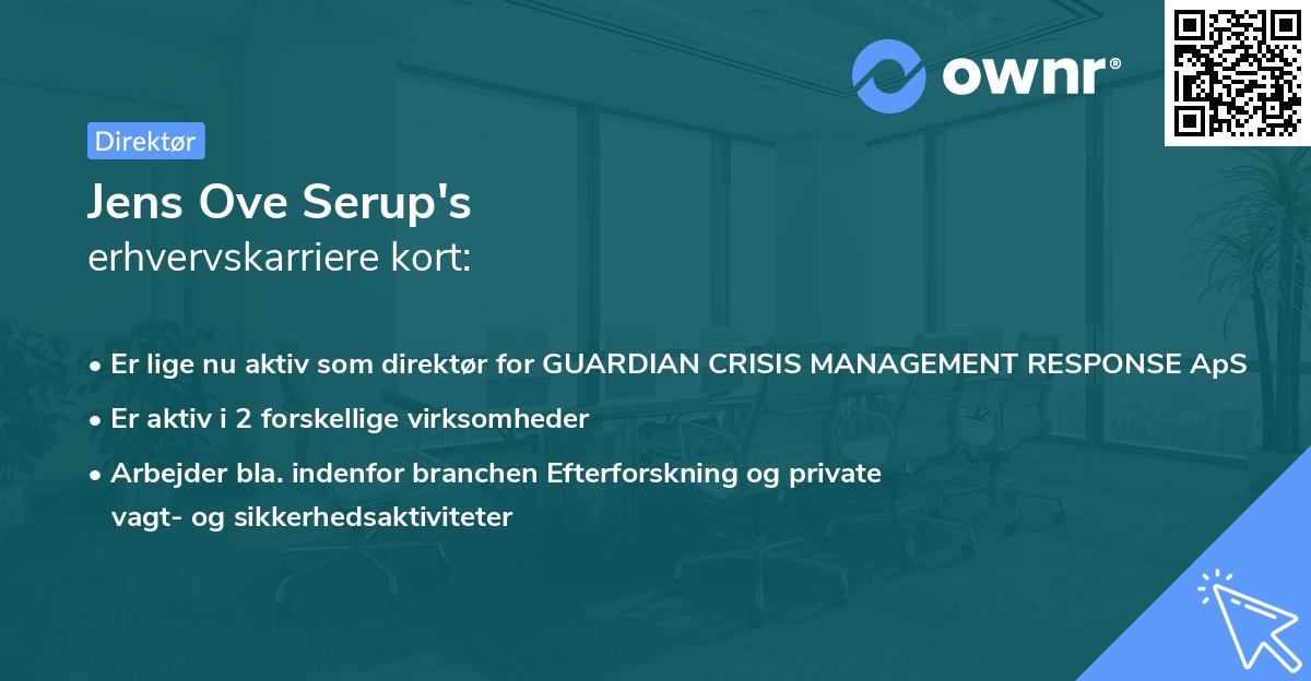 Jens Ove Serup's erhvervskarriere kort