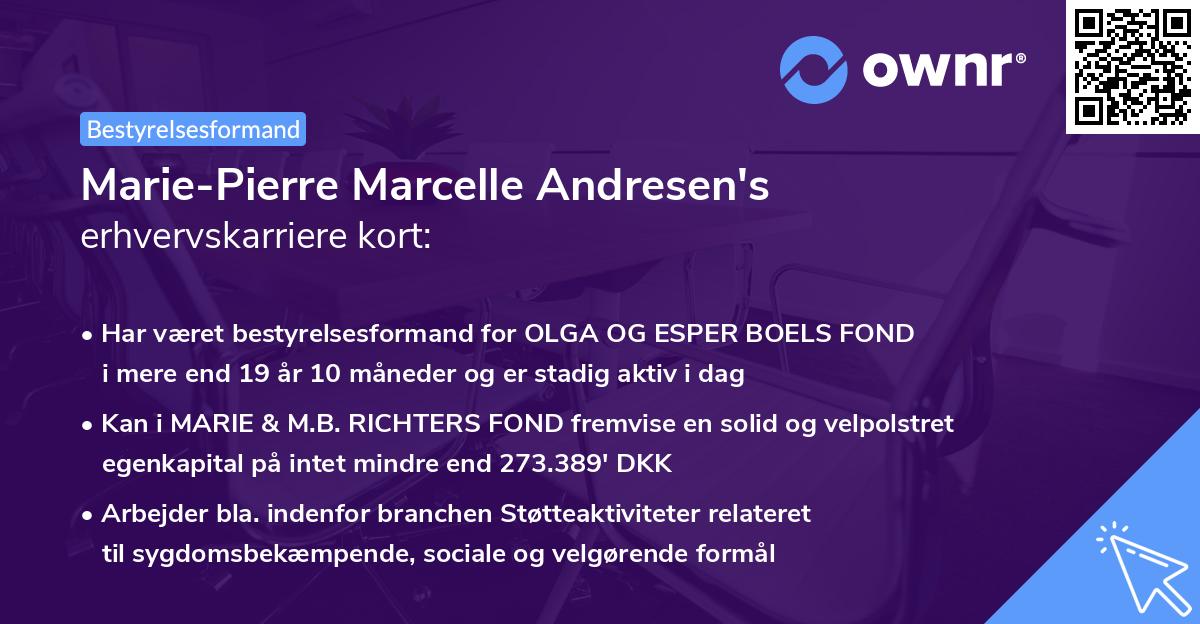 Marie-Pierre Marcelle Andresen's erhvervskarriere kort