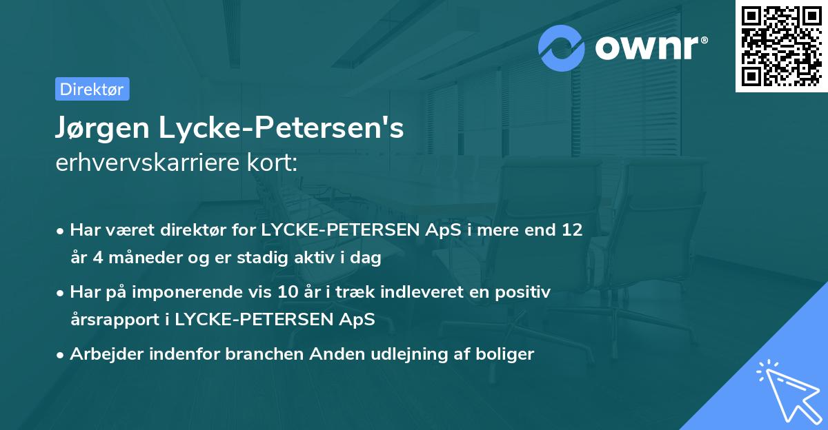 Jørgen Lycke-Petersen's erhvervskarriere kort