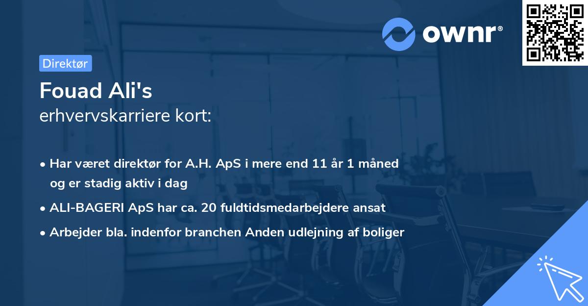 Fouad Ali's erhvervskarriere kort