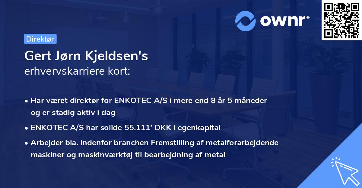 Gert Jørn Kjeldsen's erhvervskarriere kort