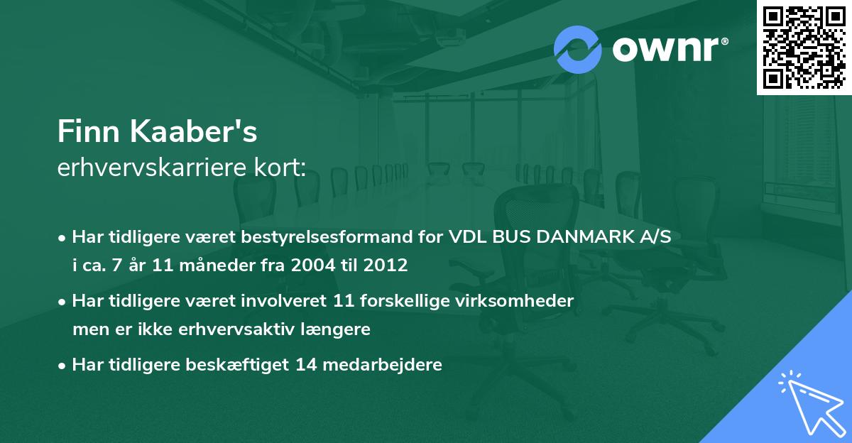 Finn Kaaber's erhvervskarriere kort