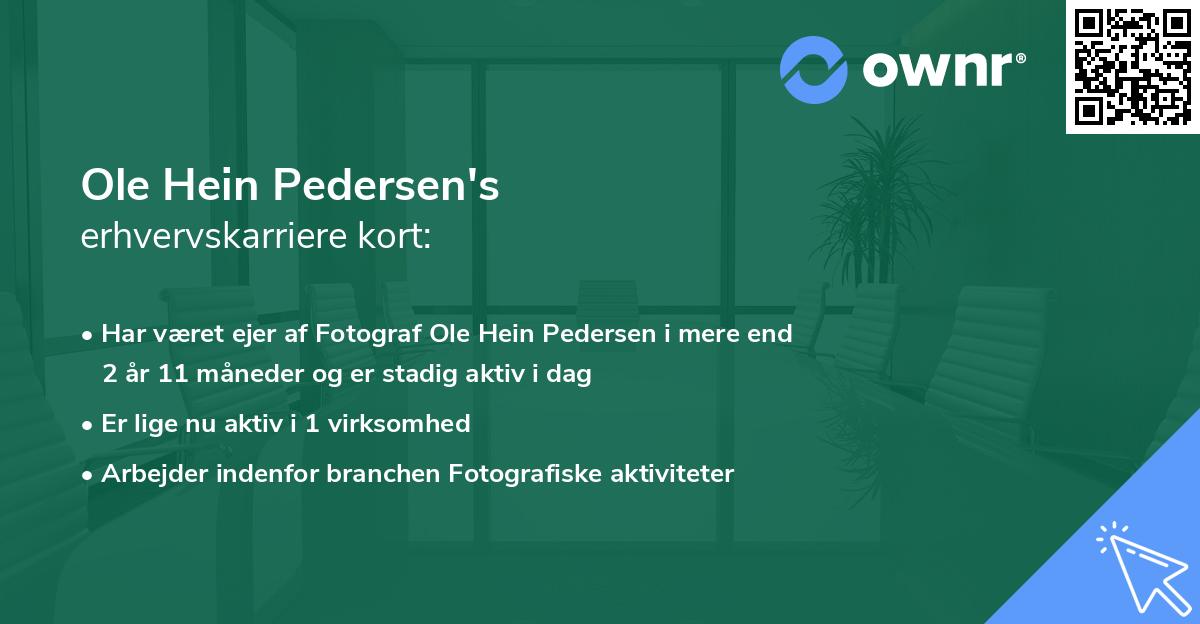 Ole Hein Pedersen's erhvervskarriere kort