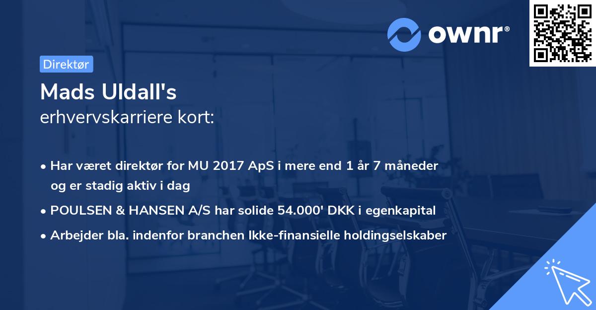 Mads Uldall's erhvervskarriere kort