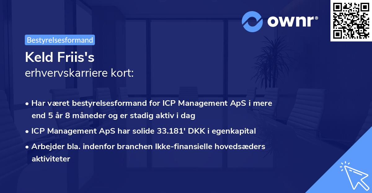 Keld Friis's erhvervskarriere kort
