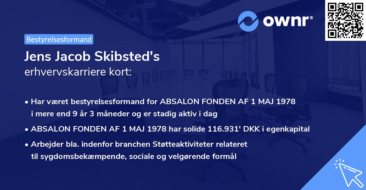 Jens Jacob Skibsted's erhvervskarriere kort