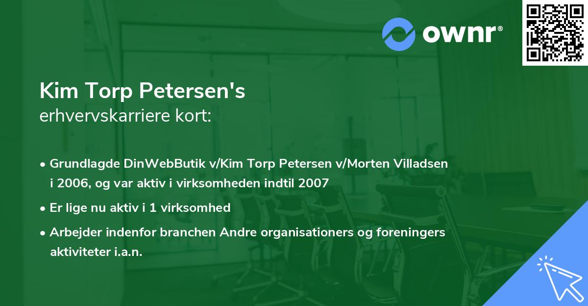 Kim Torp Petersen's erhvervskarriere kort
