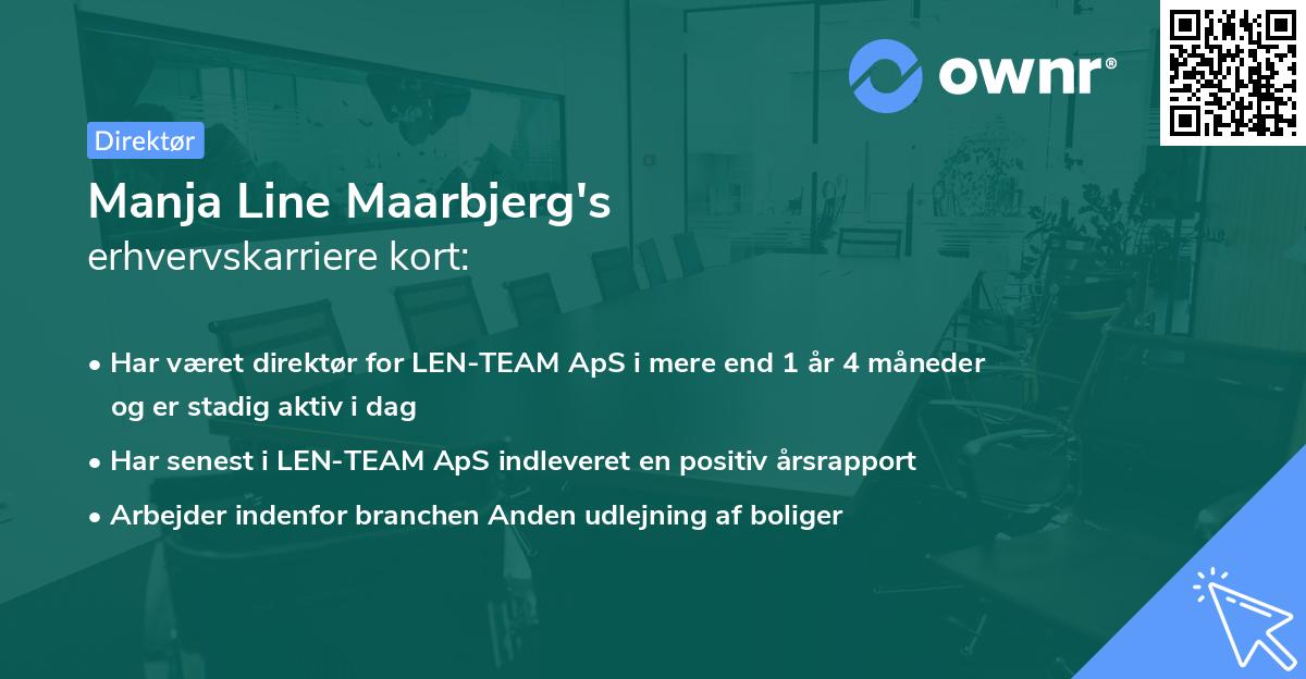 Manja Line Maarbjerg's erhvervskarriere kort
