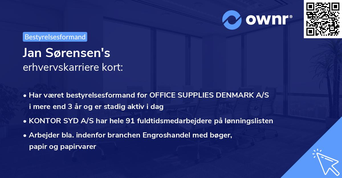 Jan Sørensen's erhvervskarriere kort
