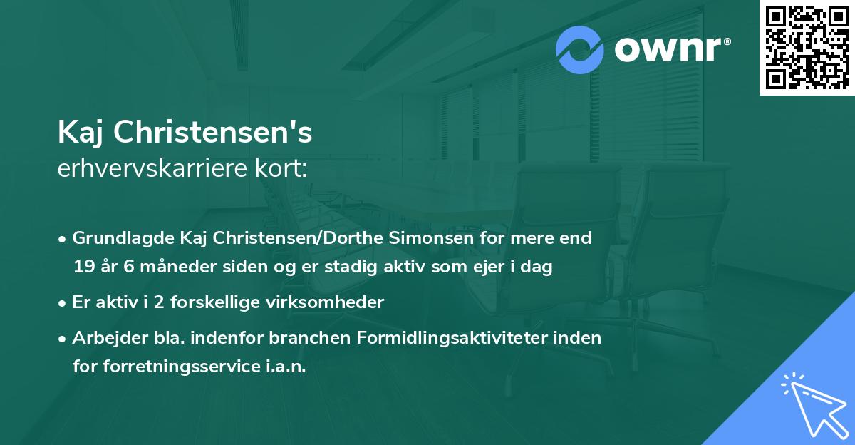 Kaj Christensen's erhvervskarriere kort