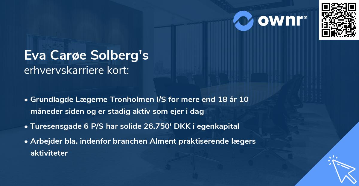 Eva Carøe Solberg's erhvervskarriere kort