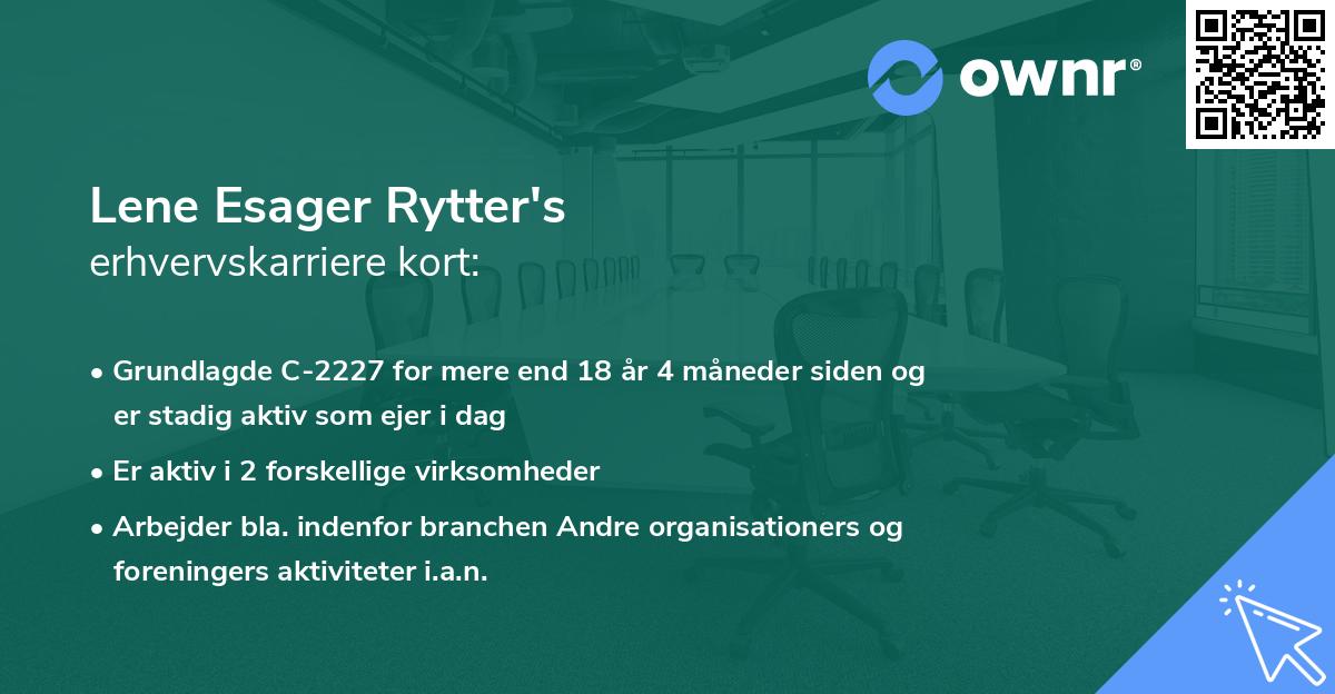 Lene Esager Rytter's erhvervskarriere kort
