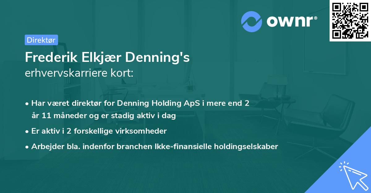 Frederik Elkjær Denning's erhvervskarriere kort