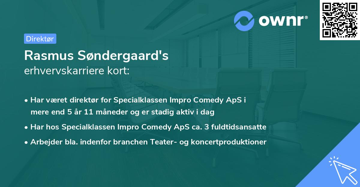 Rasmus Søndergaard's erhvervskarriere kort