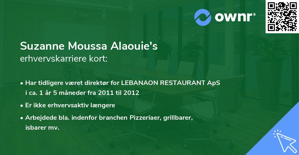 Suzanne Moussa Alaouie's erhvervskarriere kort