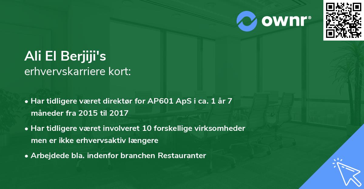 Ali El Berjiji's erhvervskarriere kort