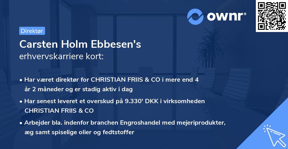 Carsten Holm Ebbesen's erhvervskarriere kort