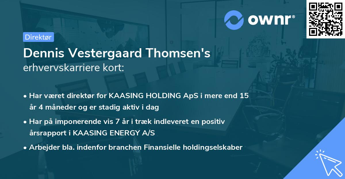 Dennis Vestergaard Thomsen's erhvervskarriere kort