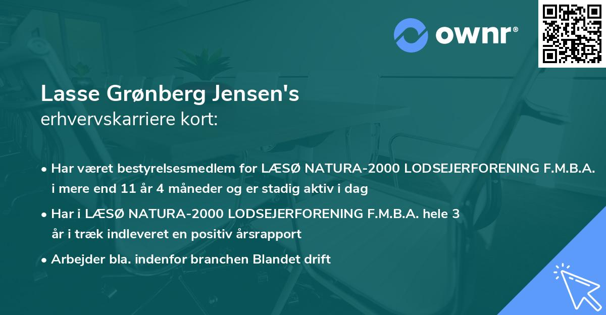 Lasse Grønberg Jensen's erhvervskarriere kort