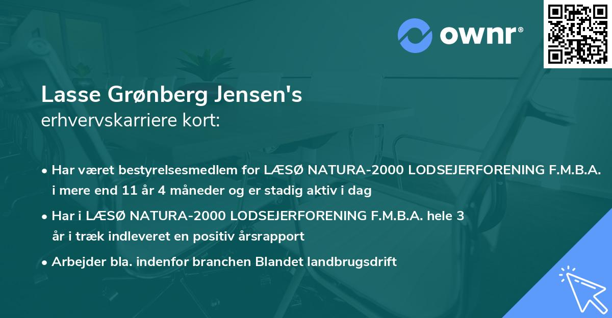 Lasse Grønberg Jensen's erhvervskarriere kort