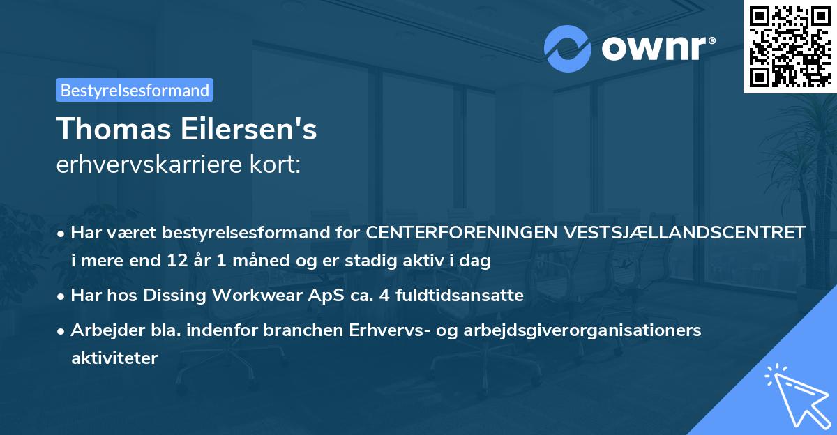 Thomas Eilersen's erhvervskarriere kort