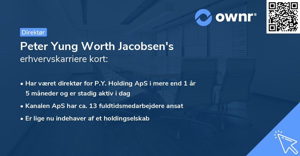 Peter Yung Worth Jacobsen's erhvervskarriere kort