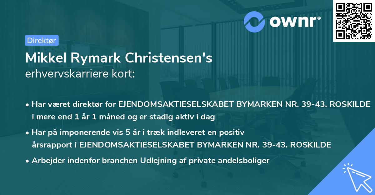 Mikkel Rymark Christensen's erhvervskarriere kort