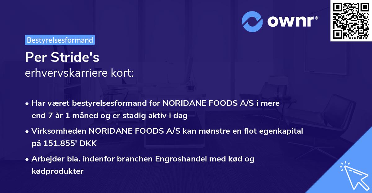 Per Stride's erhvervskarriere kort