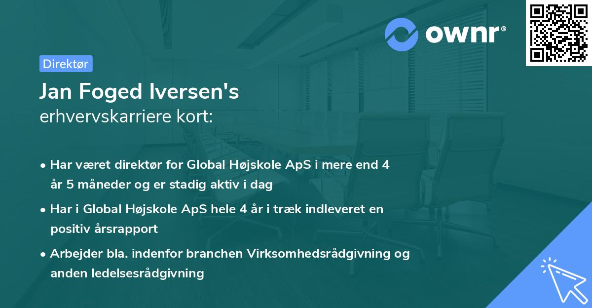 Jan Foged Iversen's erhvervskarriere kort