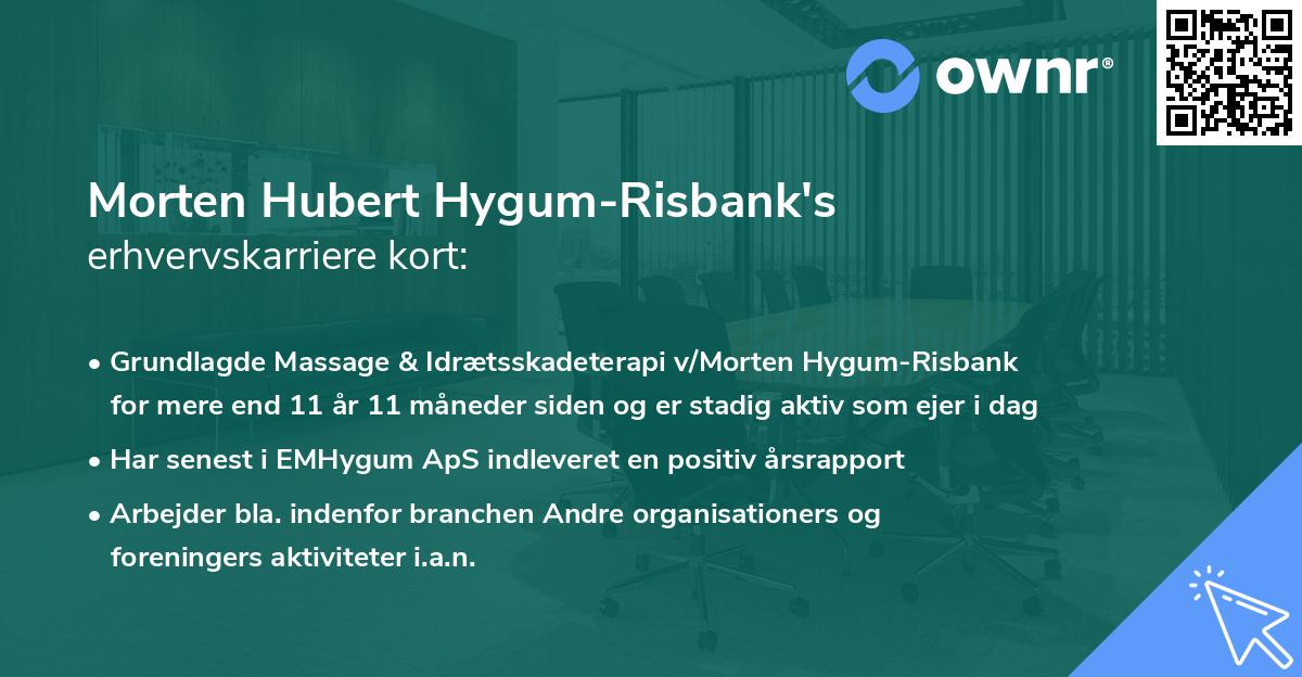 Morten Hubert Hygum-Risbank's erhvervskarriere kort