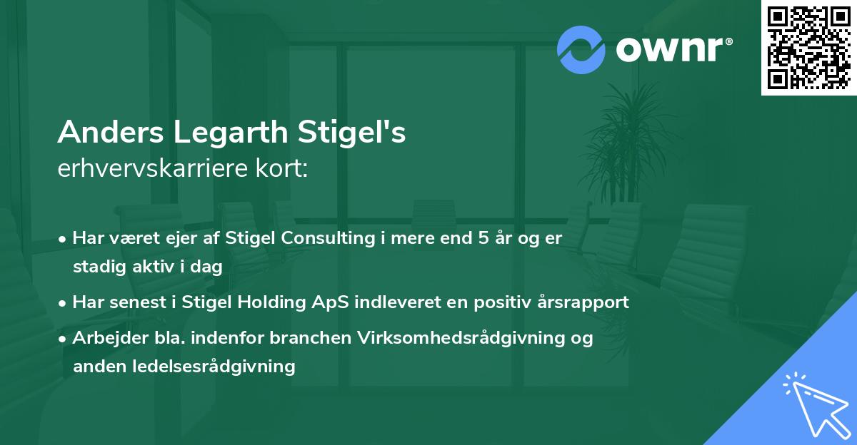 Anders Legarth Stigel's erhvervskarriere kort