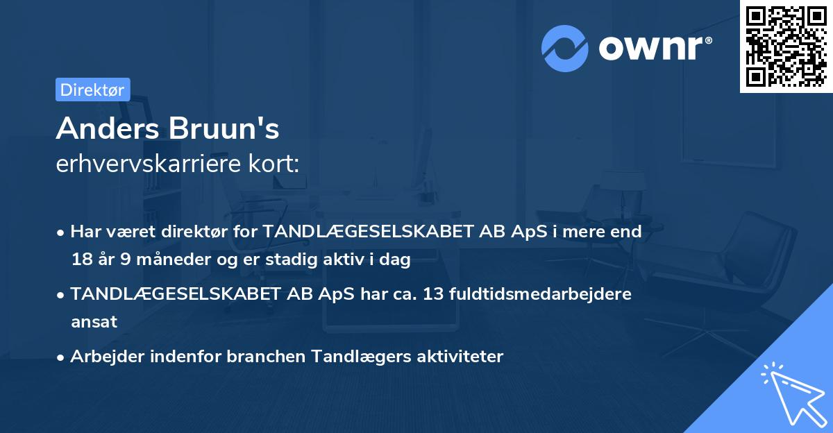 Anders Bruun's erhvervskarriere kort
