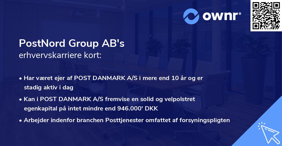 PostNord Group AB's erhvervskarriere kort