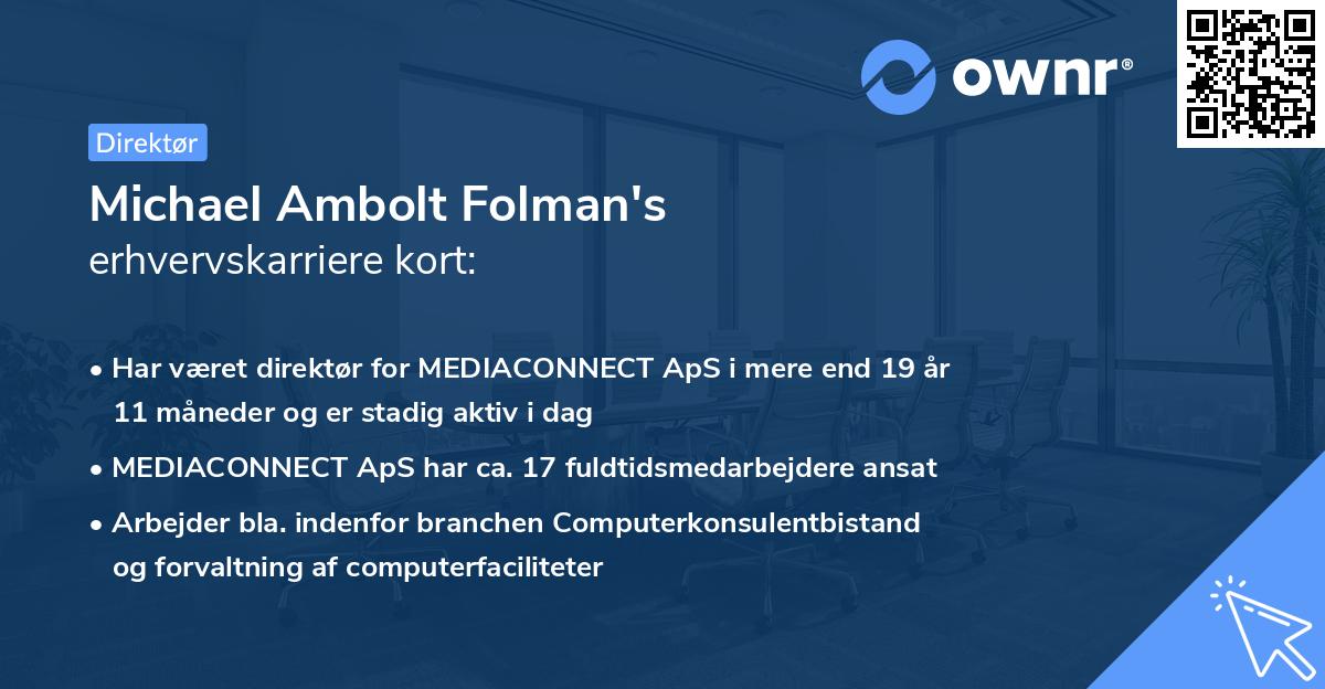 Michael Ambolt Folman's erhvervskarriere kort