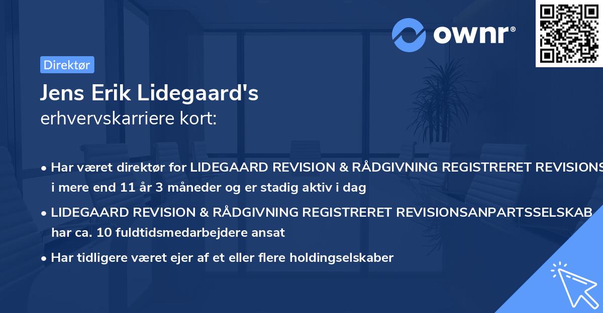 Jens Erik Lidegaard's erhvervskarriere kort