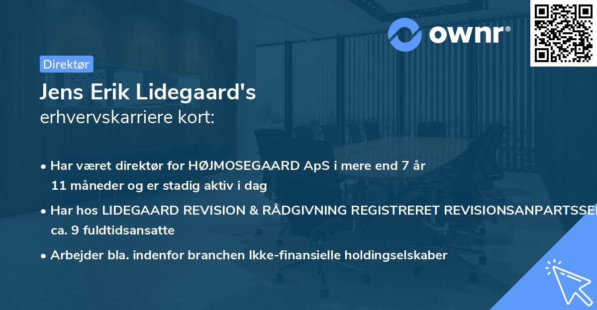 Jens Erik Lidegaard's erhvervskarriere kort