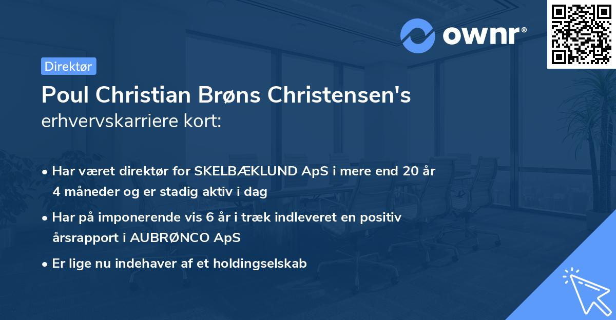 Poul Christian Brøns Christensen's erhvervskarriere kort