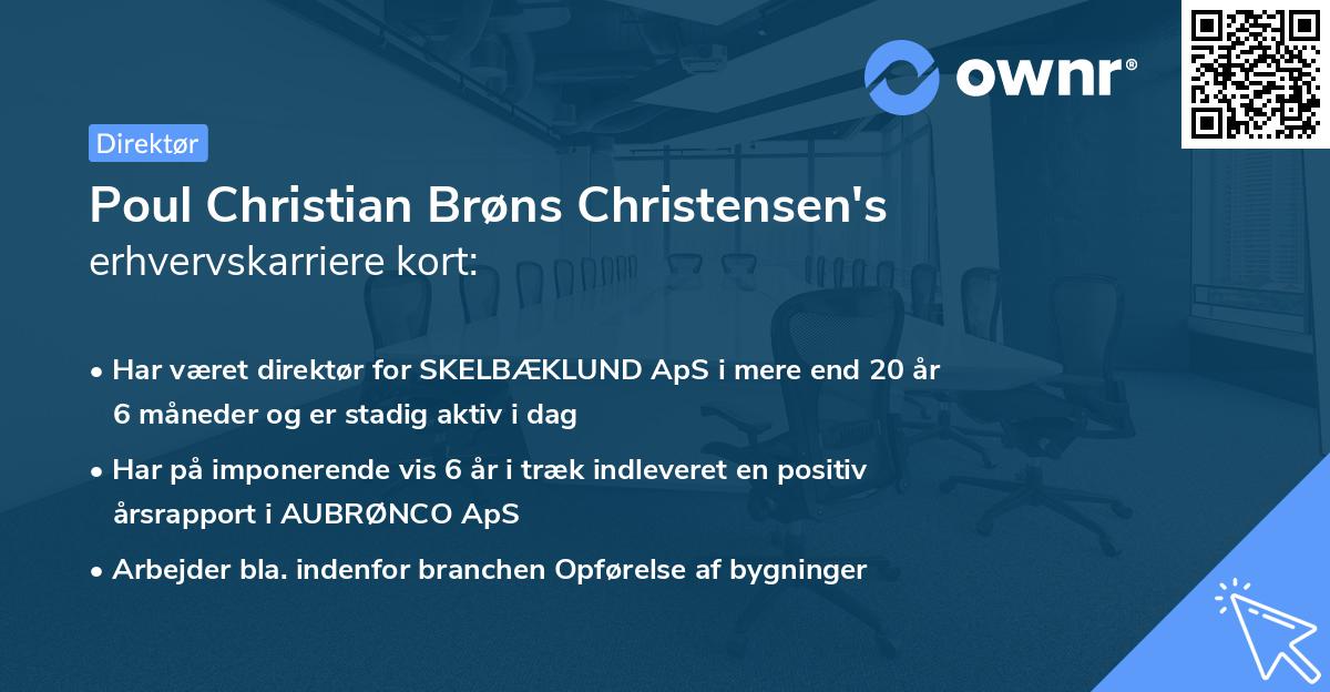 Poul Christian Brøns Christensen's erhvervskarriere kort