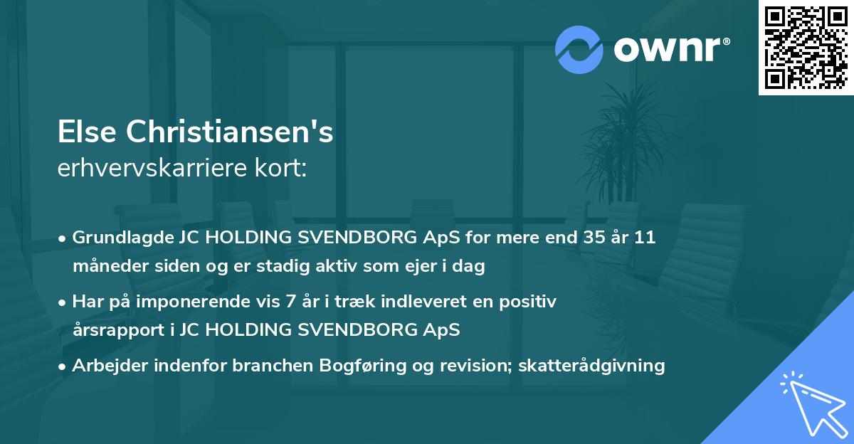 Else Christiansen's erhvervskarriere kort