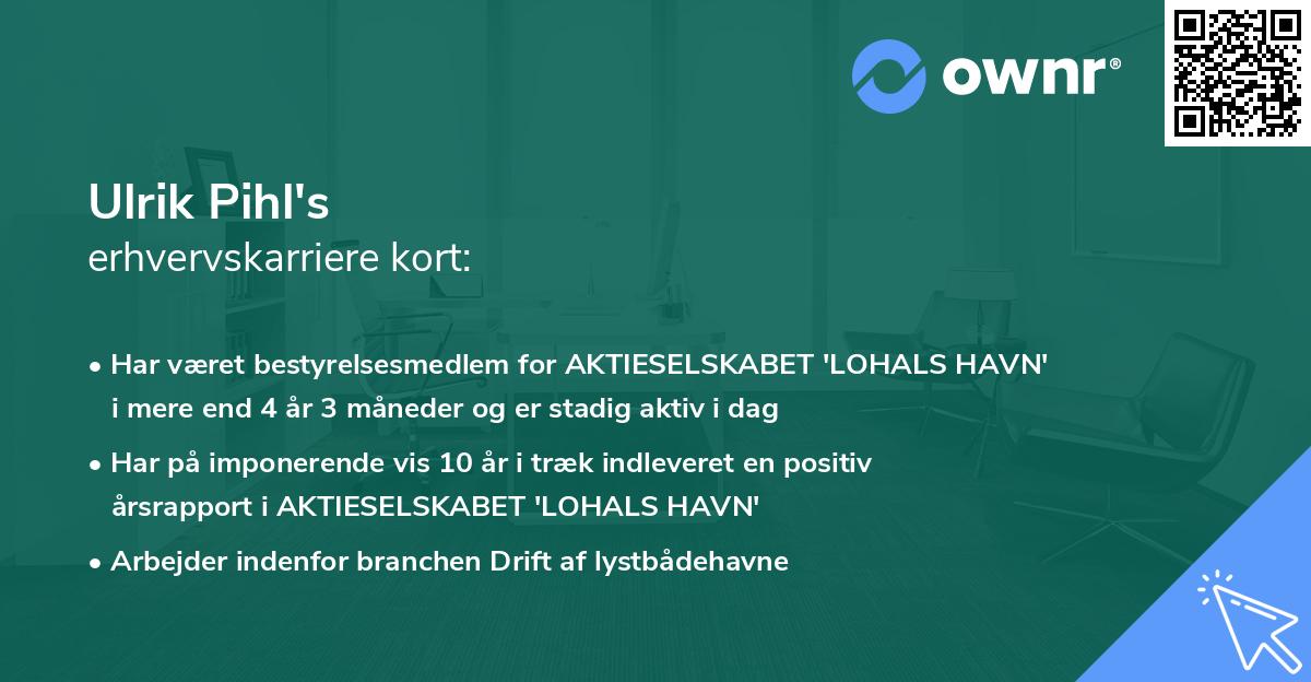 Ulrik Pihl's erhvervskarriere kort
