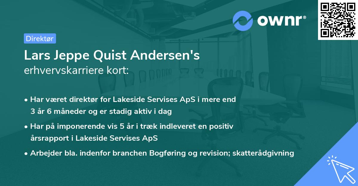 Lars Jeppe Quist Andersen's erhvervskarriere kort