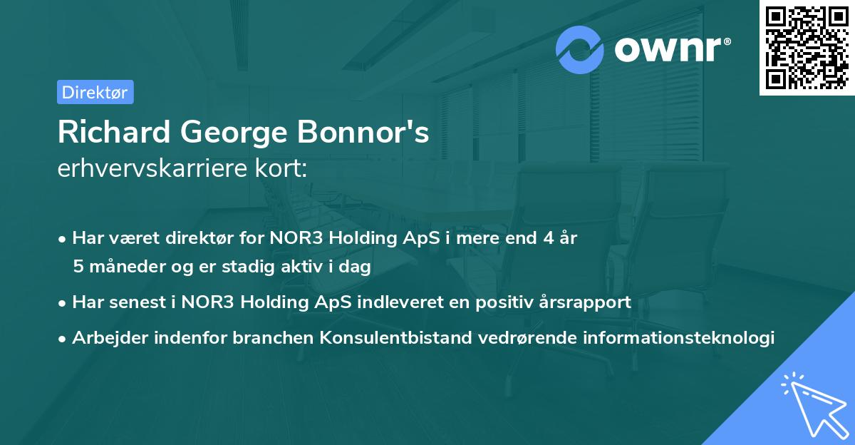 Richard George Bonnor's erhvervskarriere kort