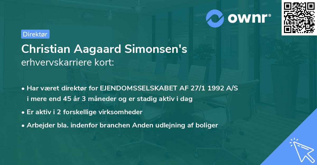 Christian Aagaard Simonsen's erhvervskarriere kort