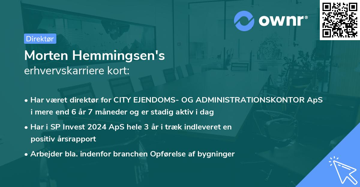 Morten Hemmingsen's erhvervskarriere kort