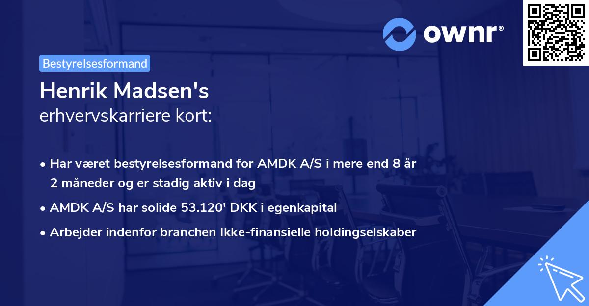 Henrik Madsen's erhvervskarriere kort