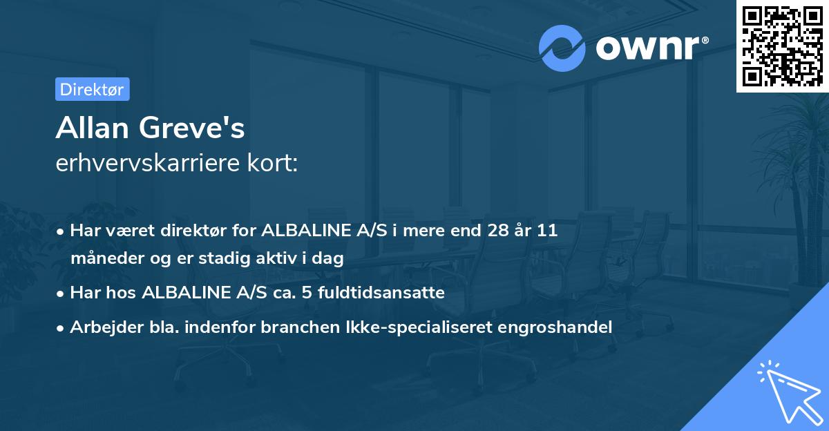 Allan Greve's erhvervskarriere kort